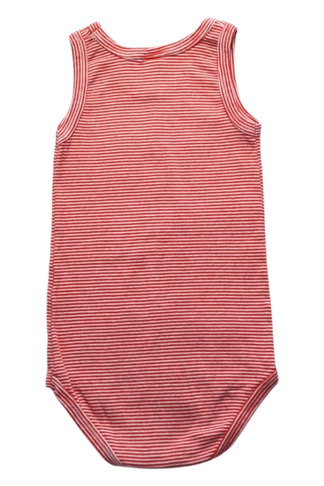 A Red Sleeveless Bodysuits from Petit Bateau in size 18-24M for neutral. (Back View)