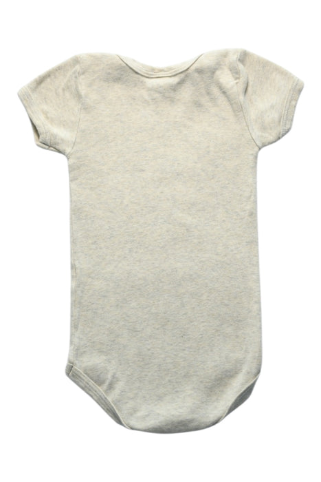 A Beige Short Sleeve Bodysuits from Petit Bateau in size 12-18M for neutral. (Back View)