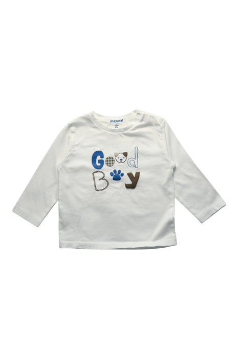 A White Long Sleeve T Shirts from Mayoral in size 6-12M for boy. (Front View)