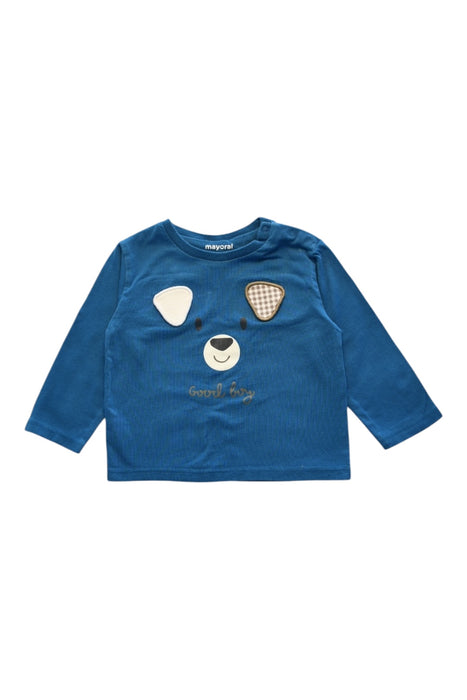 A Blue Long Sleeve Tops from Mayoral in size 6-12M for boy. (Front View)