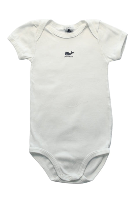 A White Short Sleeve Bodysuits from Petit Bateau in size 18-24M for neutral. (Front View)