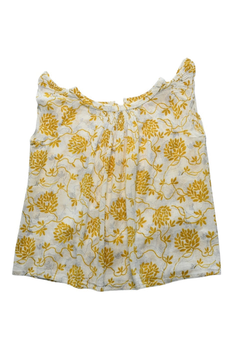 A Yellow Sleeveless Tops from Bonpoint in size 6T for girl. (Front View)