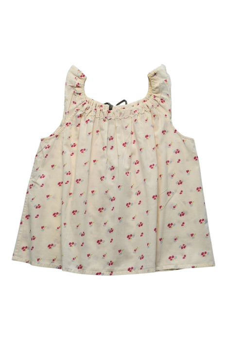 A Ivory Sleeveless Tops from Bonpoint in size 6T for girl. (Front View)