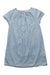 A Blue Short Sleeve Dresses from Monoprix in size 5T for girl. (Front View)