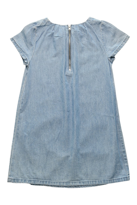 A Blue Short Sleeve Dresses from Monoprix in size 5T for girl. (Back View)