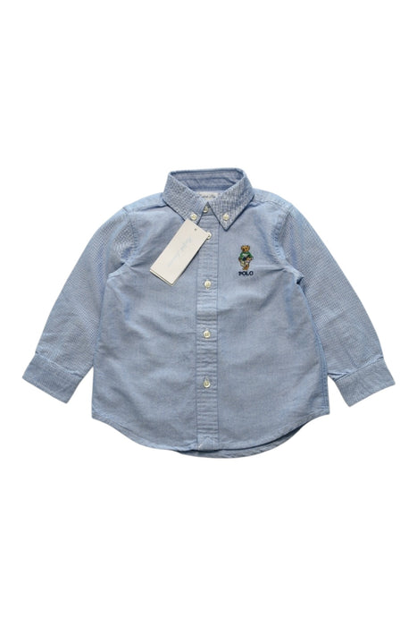 A Blue Long Sleeve Shirts from Ralph Lauren in size 18-24M for girl. (Front View)