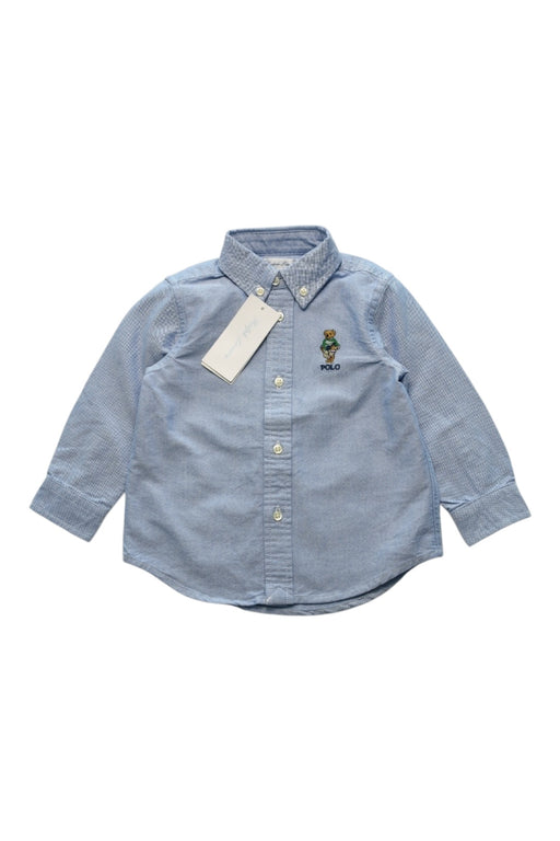 A Blue Long Sleeve Shirts from Ralph Lauren in size 18-24M for girl. (Front View)