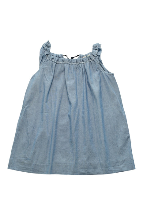 A Blue Sleeveless Dresses from Bonpoint in size 4T for girl. (Front View)