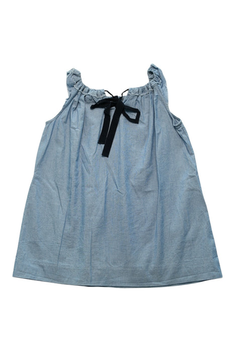 A Blue Sleeveless Dresses from Bonpoint in size 4T for girl. (Back View)