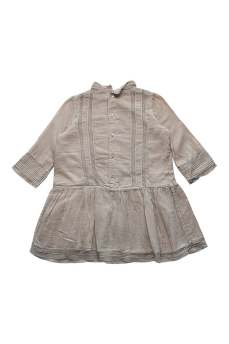 A Beige Long Sleeve Dresses from Bonpoint in size 4T for girl. (Back View)