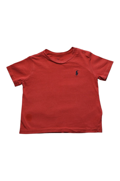 A Red Short Sleeve T Shirts from Ralph Lauren in size 3-6M for boy. (Front View)