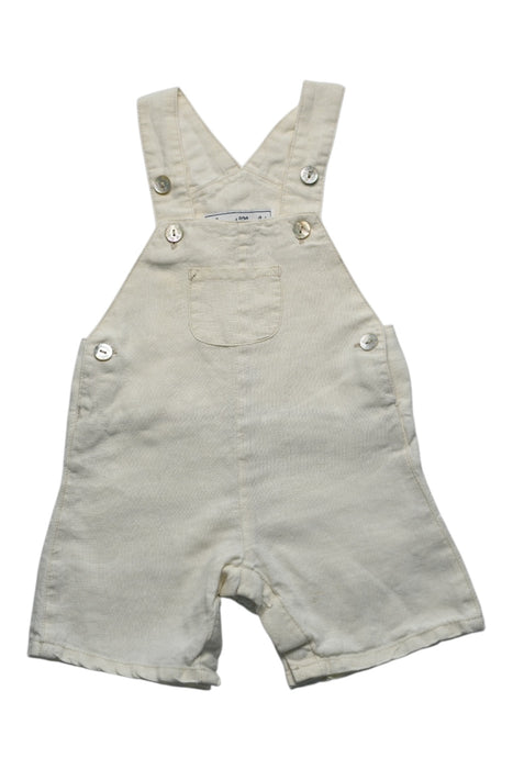 A Ivory Overall Shorts from Tartine et Chocolat in size 6-12M for neutral. (Front View)