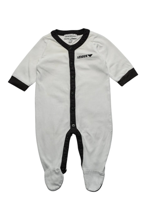 A White Onesies from Emporio Armani in size 3-6M for boy. (Front View)