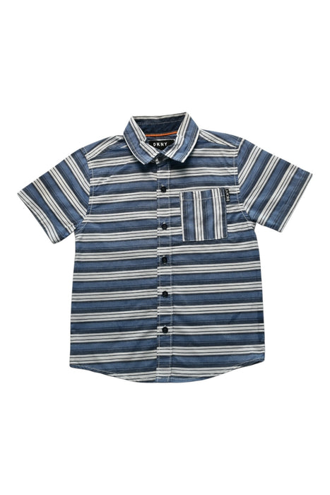 A Blue Short Sleeve Shirts from DKNY in size 5T for boy. (Front View)