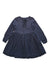 A Navy Long Sleeve Dresses from Jacadi in size 10Y for girl. (Front View)