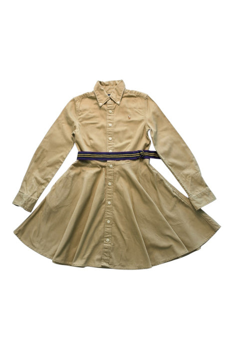 A Beige Long Sleeve Dresses from Ralph Lauren in size 8Y for girl. (Front View)