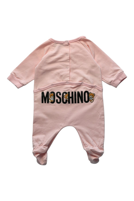 A Pink Long Sleeve Rompers from Moschino in size 6-12M for girl. (Back View)
