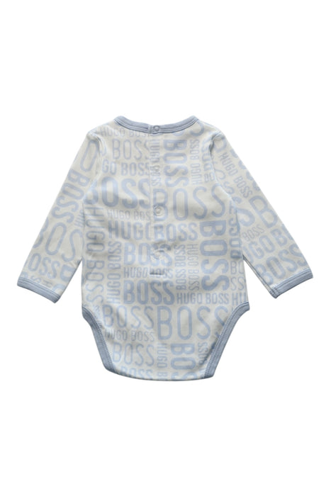 A Blue Long Sleeve Bodysuits from Boss in size 3-6M for girl. (Back View)