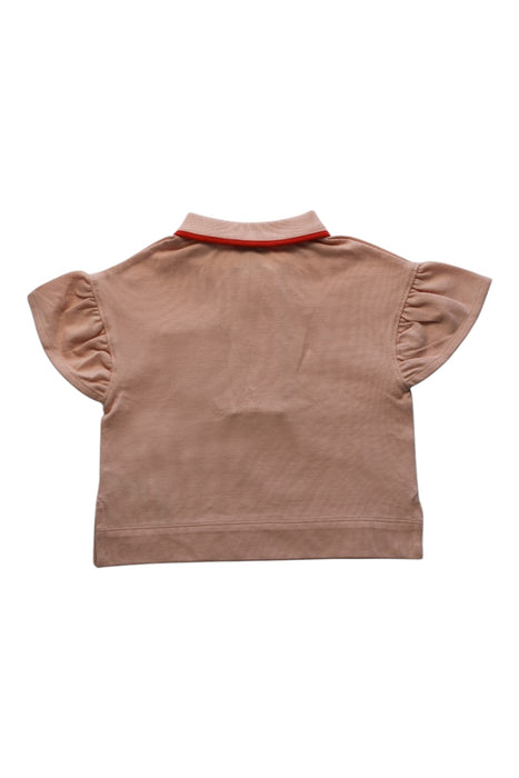 A Pink Short Sleeve Polos from Burberry in size 2T for girl. (Back View)