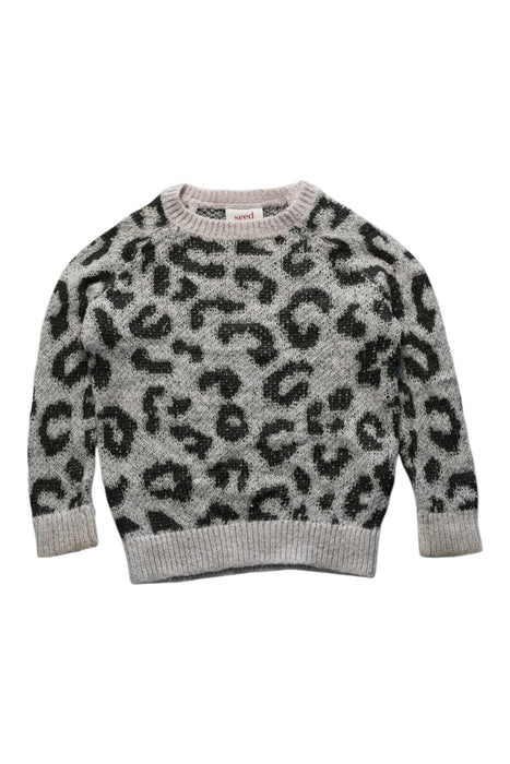 A Grey Knit Sweaters from Seed in size 2T for girl. (Front View)