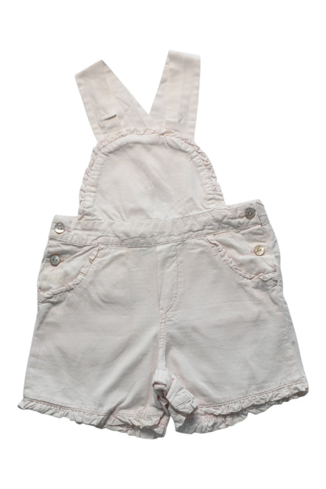 A White Overall Shorts from Tartine et Chocolat in size 12-18M for girl. (Front View)