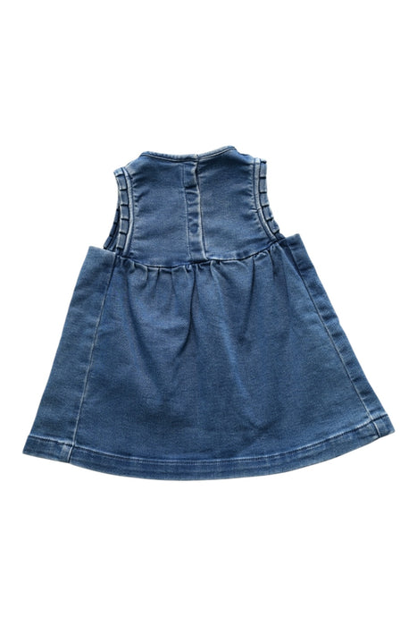 A Blue Sleeveless Dresses from Petit Bateau in size 6-12M for girl. (Back View)