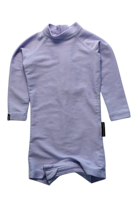 A Purple Rash Guards from BEACH & BANDITS  in size 6-12M for girl. (Front View)