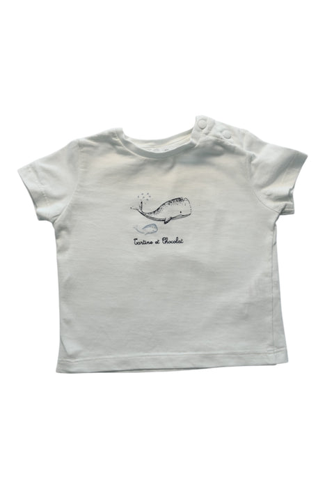 A White Short Sleeve T Shirts from Tartine et Chocolat in size 6-12M for boy. (Front View)