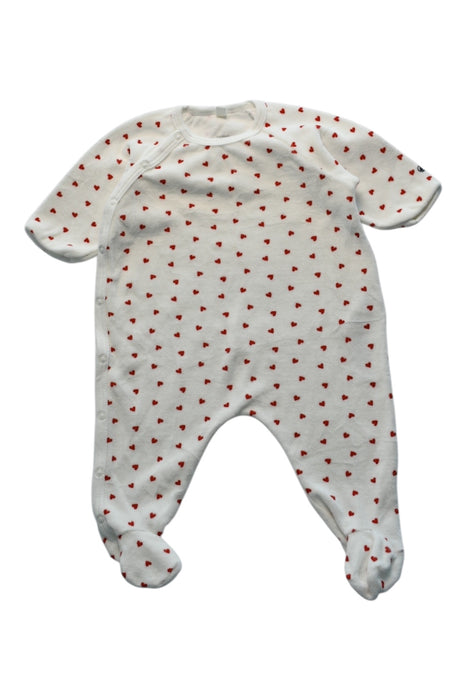 A White Onesies from Petit Bateau in size 3-6M for girl. (Front View)