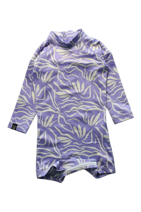 A Purple Rash Guards from BEACH & BANDITS  in size 6-12M for girl. (Front View)