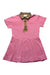 A Pink Short Sleeve Dresses from Burberry in size 4T for girl. (Front View)