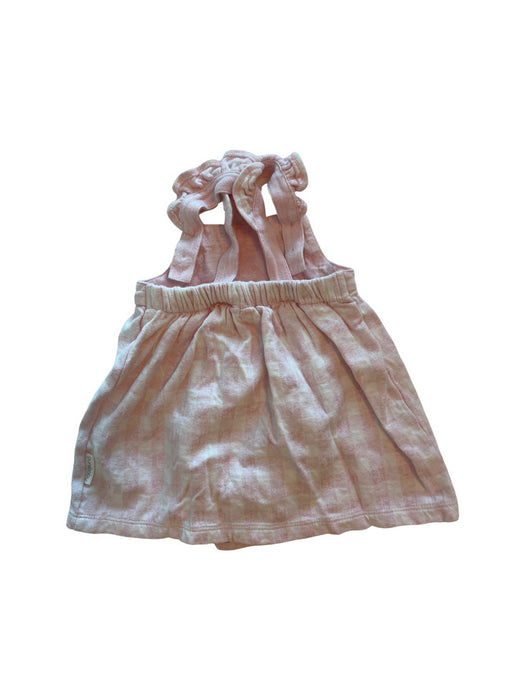 A Pink Overall Dresses from Purebaby in size 3-6M for girl. (Back View)