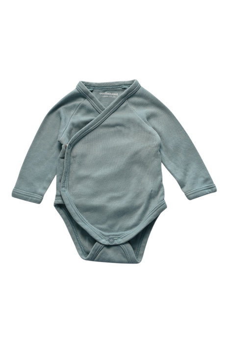 A Green Long Sleeve Bodysuits from Vertbaudet in size 0-3M for neutral. (Front View)