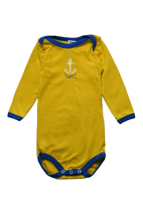 A Yellow Long Sleeve Bodysuits from Petit Bateau in size 3-6M for boy. (Front View)