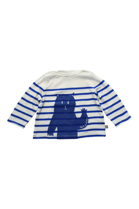 A Blue Long Sleeve Tops from Petit Bateau in size 3-6M for boy. (Front View)