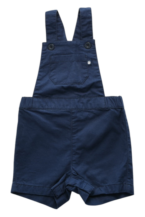 A Navy Overall Shorts from Petit Bateau in size 3-6M for boy. (Front View)