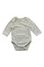A Ivory Long Sleeve Bodysuits from Vertbaudet in size 0-3M for boy. (Front View)