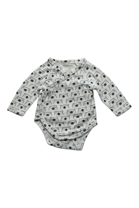 A White Long Sleeve Bodysuits from Vertbaudet in size 0-3M for boy. (Front View)
