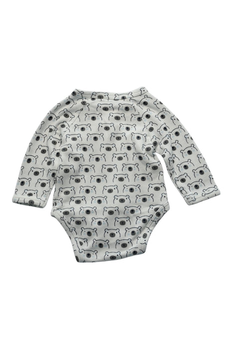 A White Long Sleeve Bodysuits from Vertbaudet in size 0-3M for boy. (Back View)