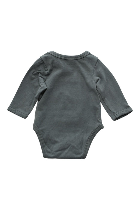 A Green Long Sleeve Bodysuits from Vertbaudet in size 0-3M for boy. (Back View)