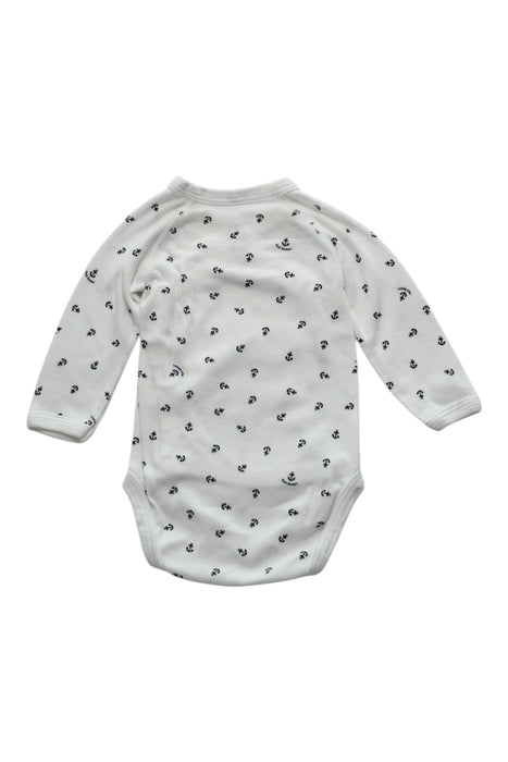 A White Long Sleeve Bodysuits from Petit Bateau in size 0-3M for boy. (Back View)