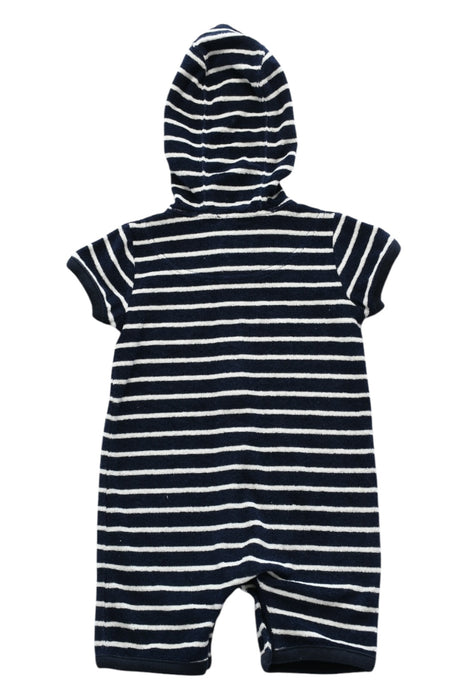 A Navy Short Sleeve Rompers from Joules in size 6-12M for girl. (Back View)