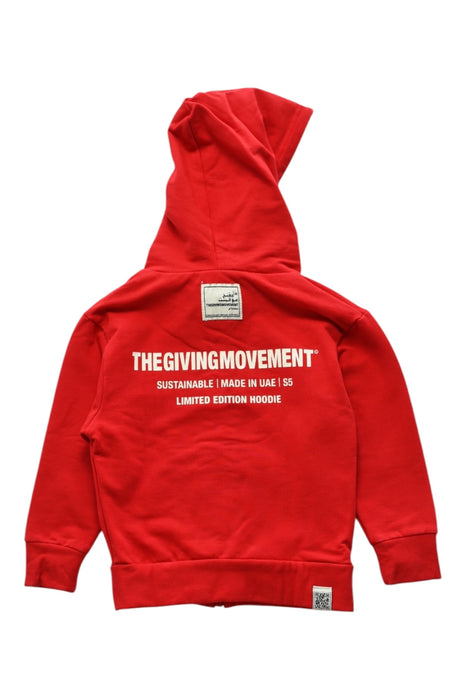 A Red Hooded Sweatshirts from The Giving Movement in size 3T for neutral. (Back View)