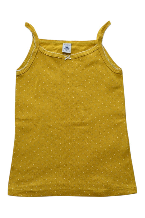 A Yellow Sleeveless Tops from Petit Bateau in size 10Y for girl. (Front View)