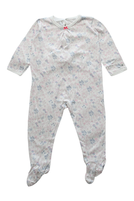 A White Onesies from Petit Bateau in size 12-18M for girl. (Front View)