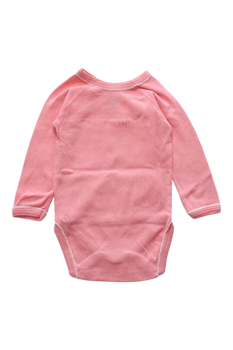 A Pink Long Sleeve Bodysuits from Petit Bateau in size 3-6M for girl. (Back View)