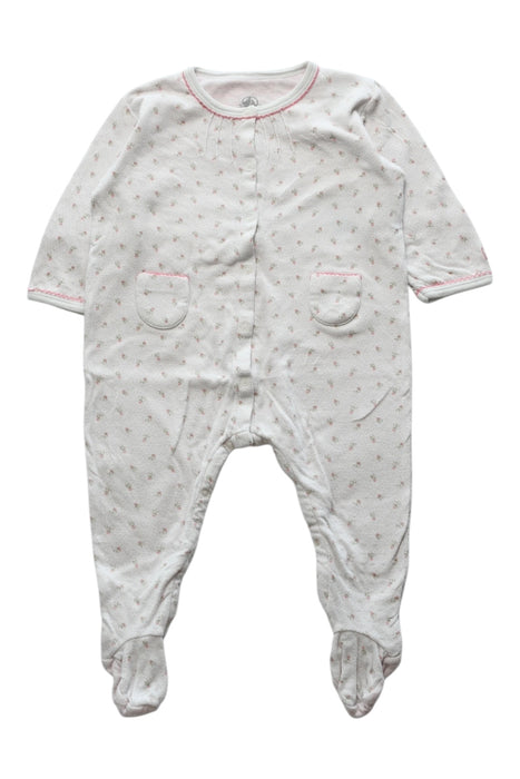 A White Onesies from Petit Bateau in size 6-12M for girl. (Front View)