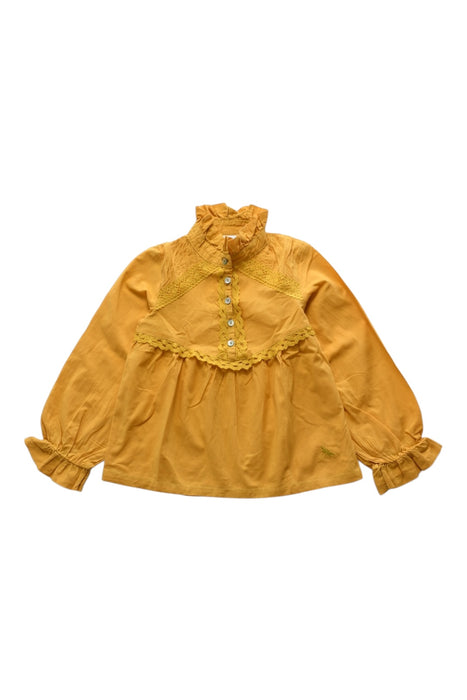 A Yellow Long Sleeve Tops from Bleu Comme Gris in size 6T for girl. (Front View)