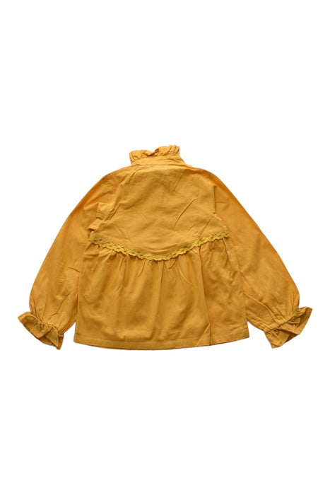 A Yellow Long Sleeve Tops from Bleu Comme Gris in size 6T for girl. (Back View)