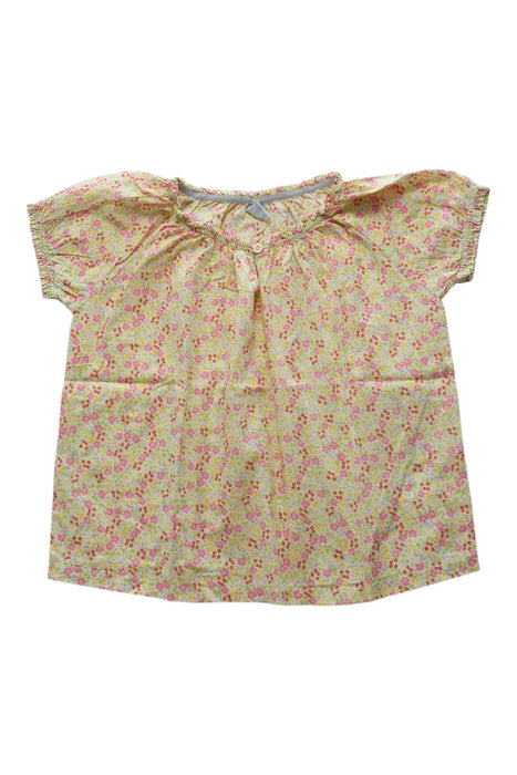 A Yellow Short Sleeve Tops from Petit Bateau in size 6T for girl. (Front View)